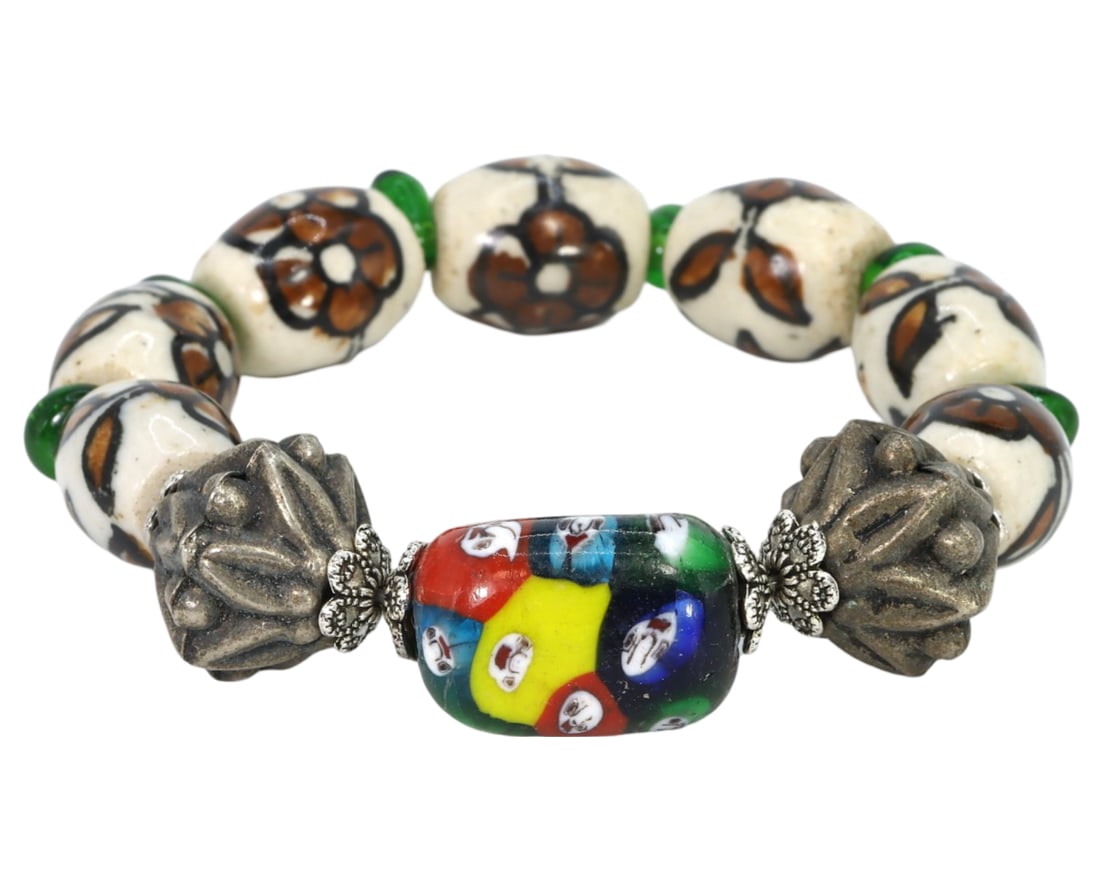 Collection of African Trade Beads Beaded Bracelet (1 of 1)
