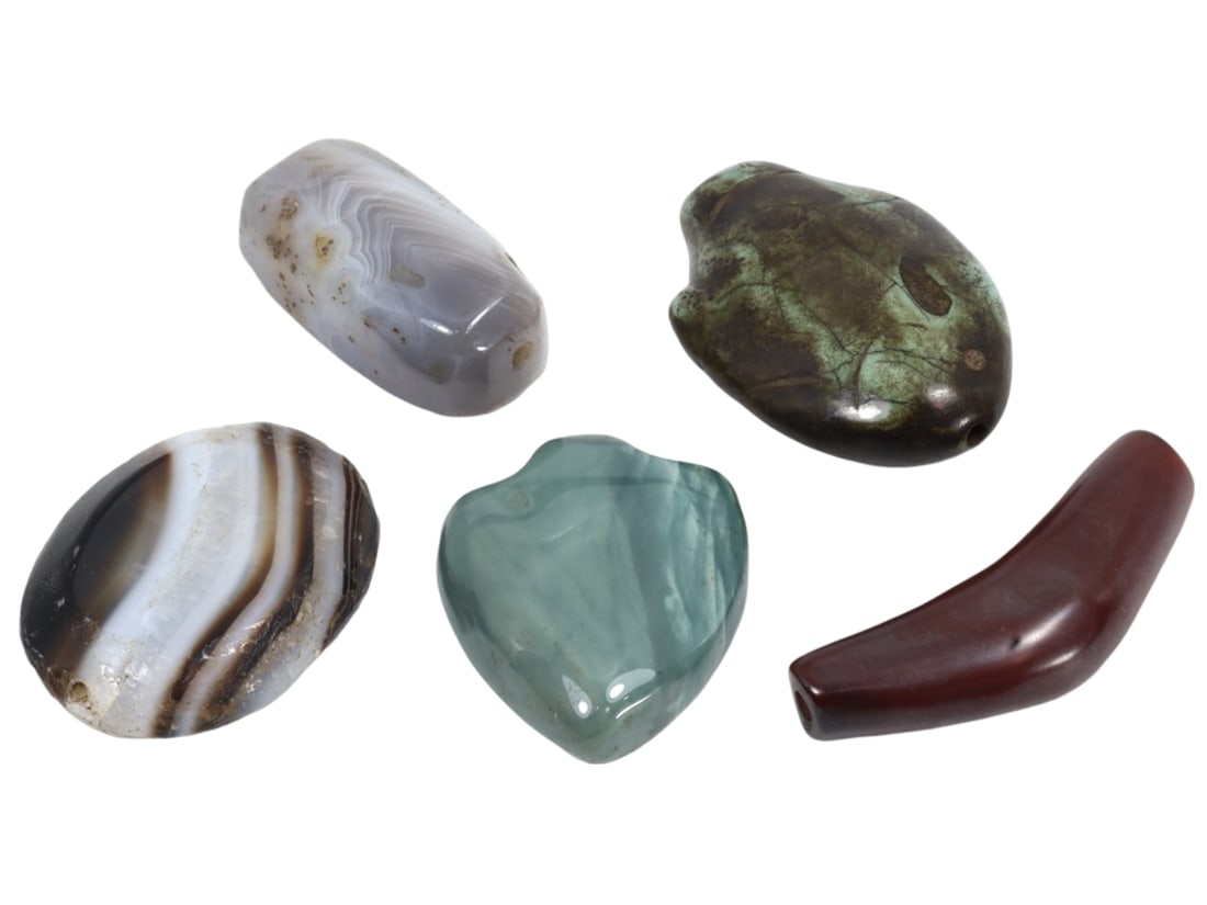 Lot of 5 Ancient Persian Parthian Himalayan Amulet Pendants (1 of 1)