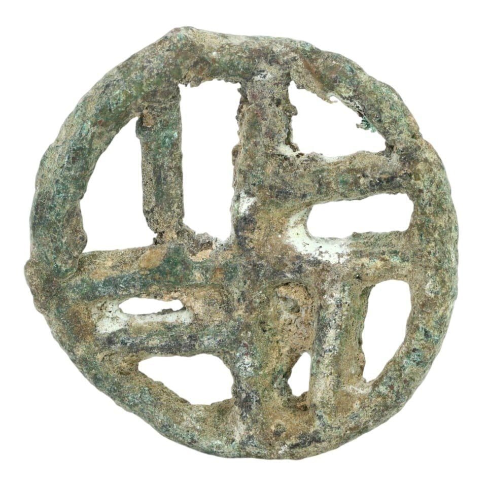Ancient Greco-Bactrian Bronze Openwork Stamp Seal (1 of 1)