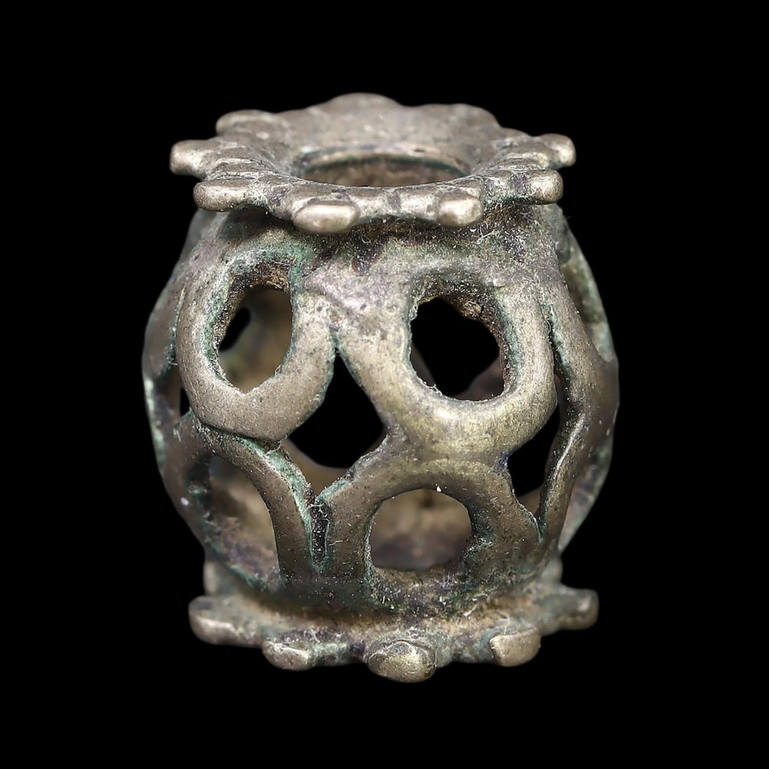 Ancient Medievel Period Iranian Openwork Silver Bead: Ancient Medievel Period Iranian Openwork Silver Bead