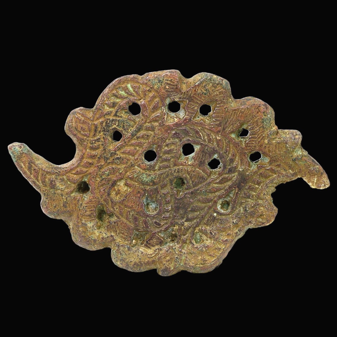 Ancient Anglo-Scandinavian Copper Alloy Stirrup Strap Mount, circa 1000-1100 CE (1 of 2)