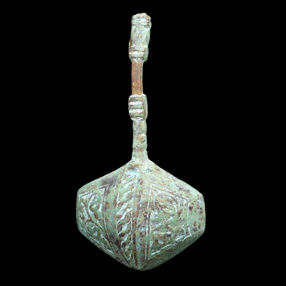Ancient Islamic Bronze Ladle with Intricate Design: Ancient Islamic Bronze Ladle with Intricate Design