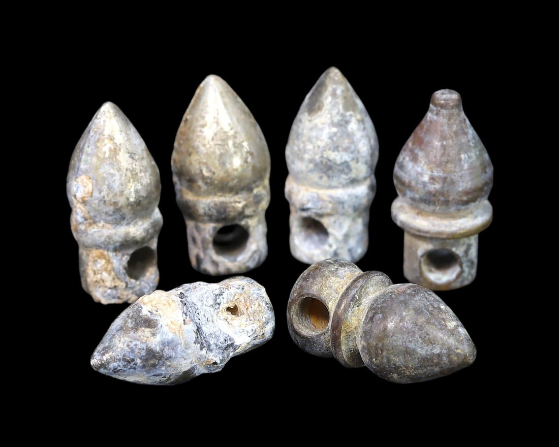 Ancient Roman-Viking Period Bullet Shaped Silver and Bronze Necklace Bead: Ancient Roman-Viking Period Bullet Shaped Silver and Bronze Necklace Bead