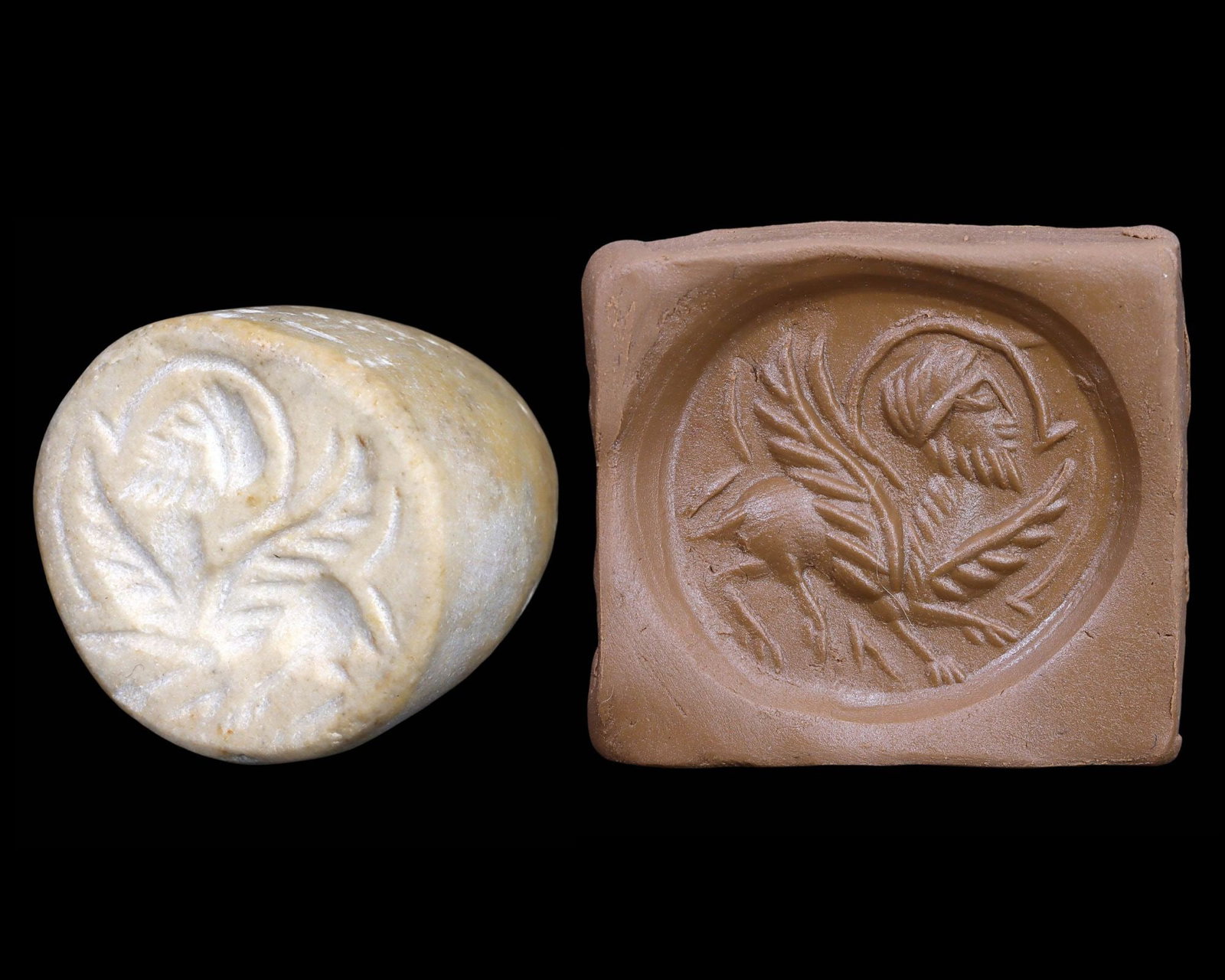 Ancient Persian Achaemenid Conoid Stamp Seal with Lamassu Motif, c. 550-330 BCE: Ancient Persian Achaemenid Conoid Stamp Seal with Lamassu Motif, c. 550-330 BCE