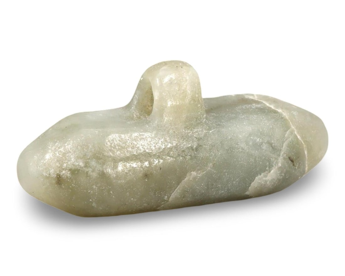 Ancient Medieval Sino-Scythian Carved Aventurine Jade Amulet, 9th-13th Century (1 of 2)