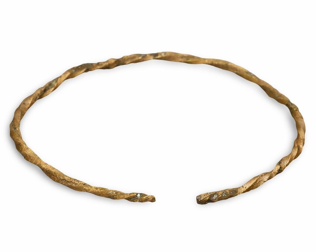 Ancient Medieval Slav Gold-Gilt Bracelet or Torques, 9th-12th Century (1 of 3)