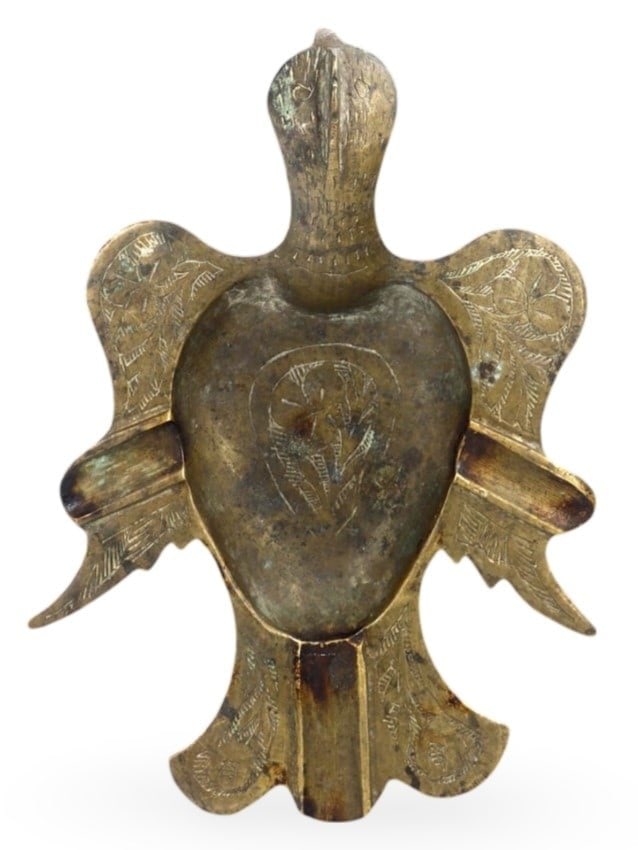 Post Medieval Ottoman Dynasty Intricately Engraved Stylized Figure Ashtray, 18th-19th Century (1 of 3)