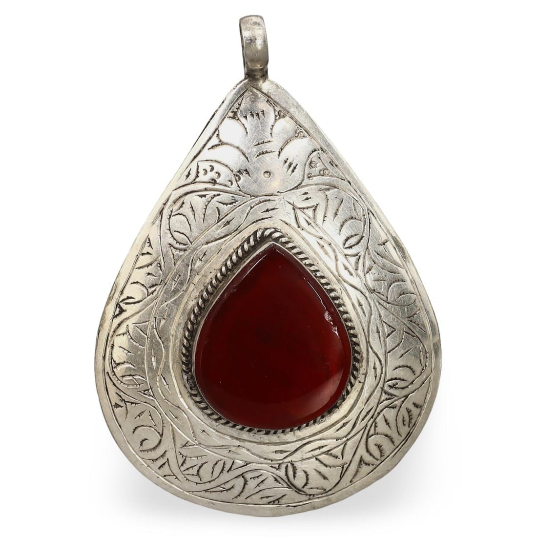 Post-Medieval Sino-Siberian / Eurasian Steppe Nomadic Tribe Silver Pendant Locket: This pendant locket from the post-medieval period originates from the Sino-Siberian or Eurasian Steppe nomadic tribes. Crafted with detailed artistry, the locket reflects the cultural and artistic inf