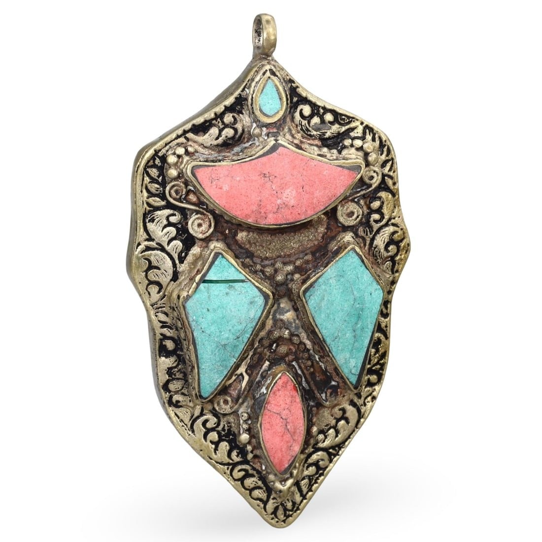 Post-Medieval Silver-Gilded Amulet Pendant, Central Asia, Tajikistan, 1880-1920 (1 of 2)