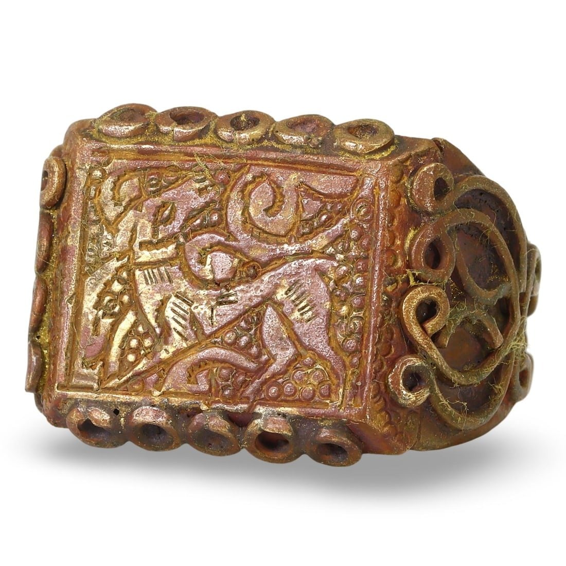 Post Medieval Sino-Siberian Scythian Style Gazelle Motif Ring, 18th-20th Century (1 of 3)