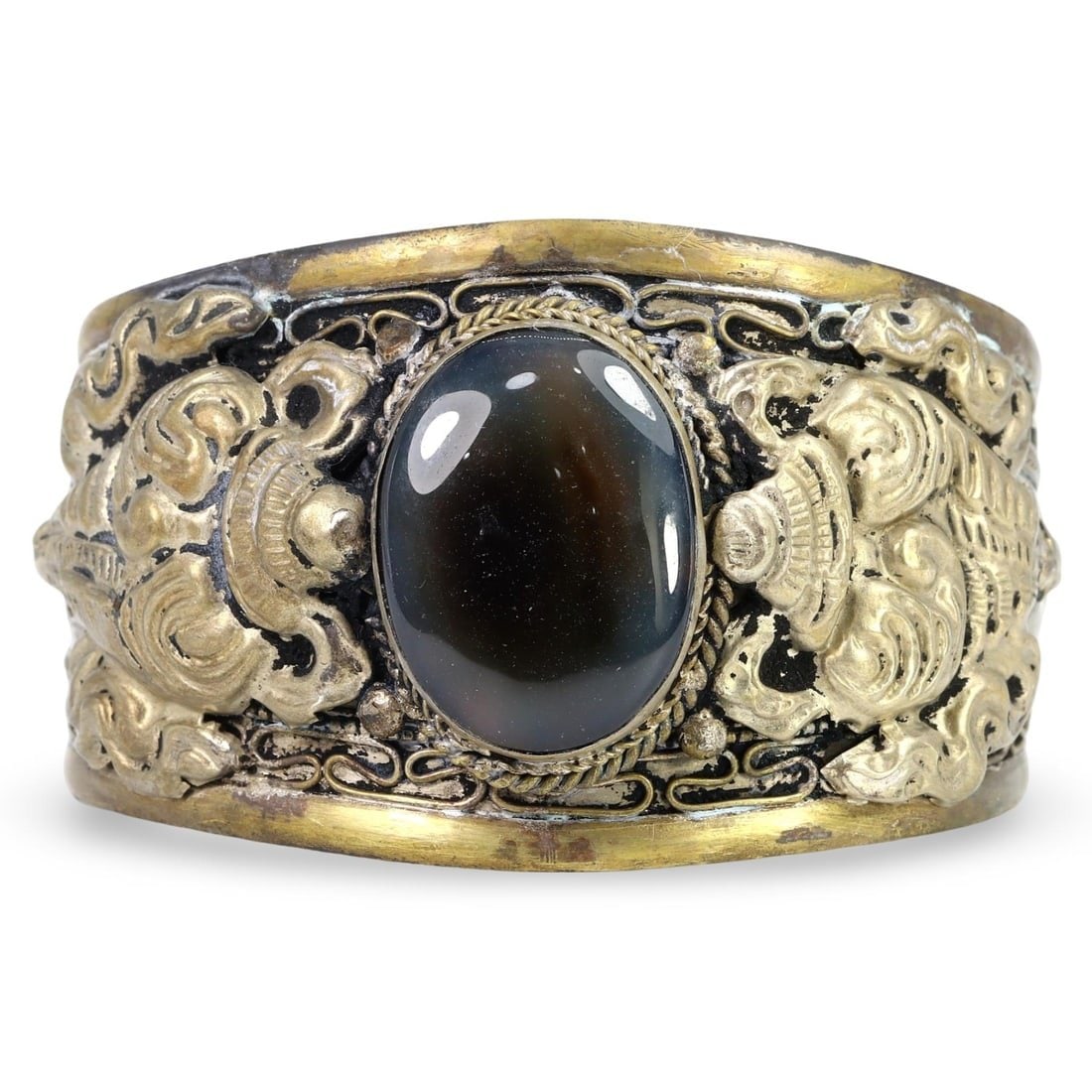 Post Medieval Sino-Mongolian Gold Gilt Filigree Cuff Bracelet (1 of 4)