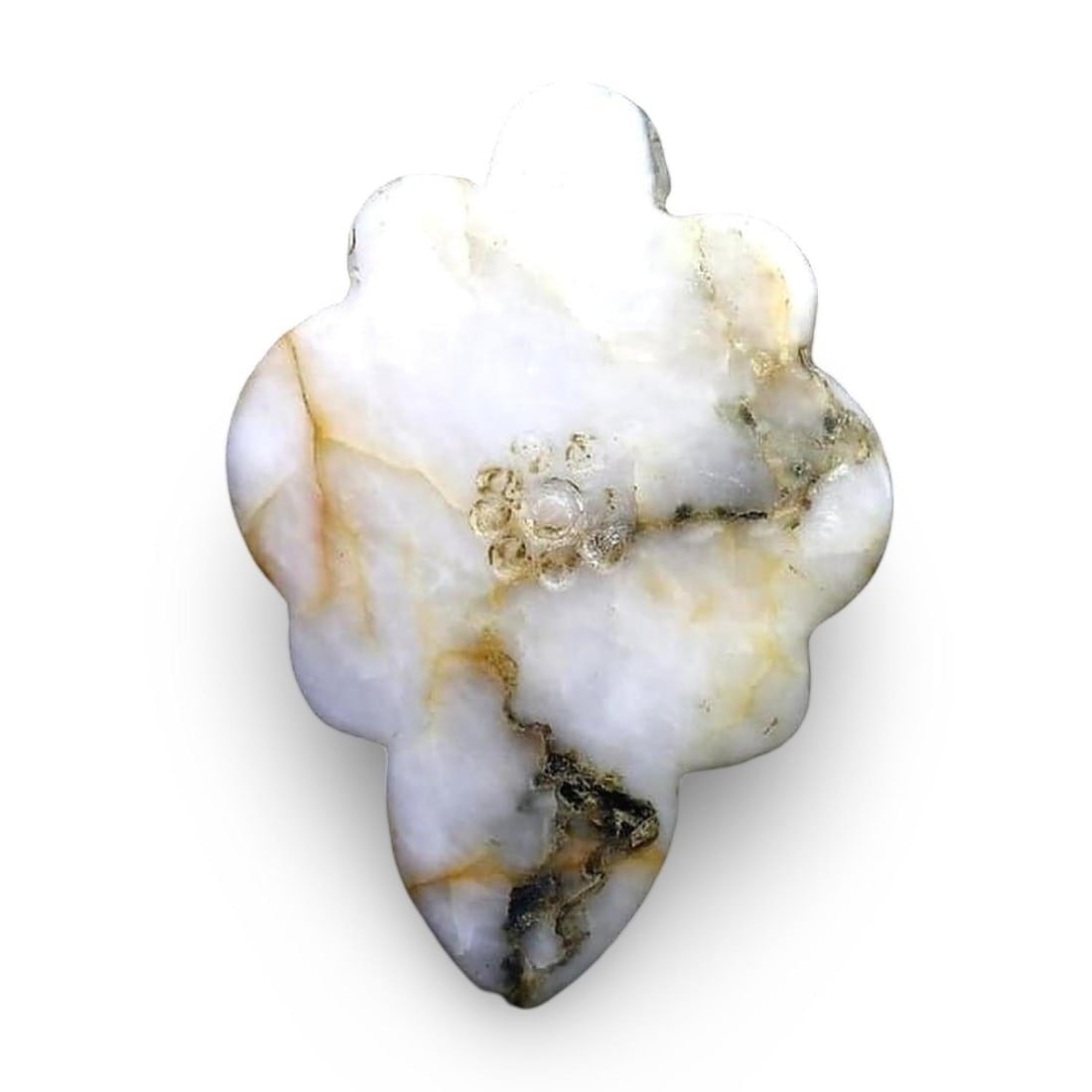 Ancient Nishapur Carved Marble Leaf Shaped Locket With Circular Markings: No reserve is set for any lot; the starting price is the basic price of the lot without reserve. We are delighted to present an extraordinary collection of jewelry and artifacts spanning various histo