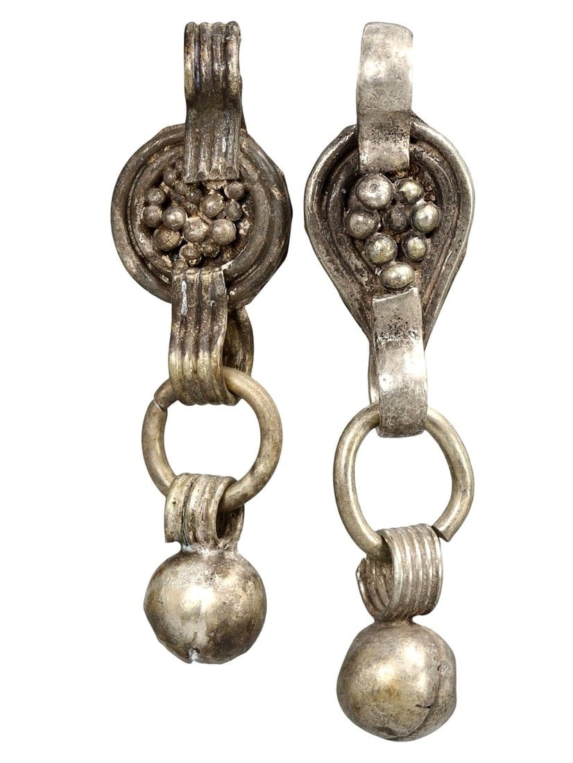 Lot of 2 Ancient Medieval Viking / Celtic Silver Pendant Ornament, 9th-11th Century (1 of 2)