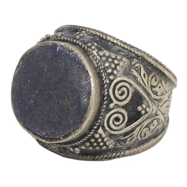 Antique Medieval Nomadic Silver Ring with Pseudo-Filigree US 10, 19th Century (1 of 3)