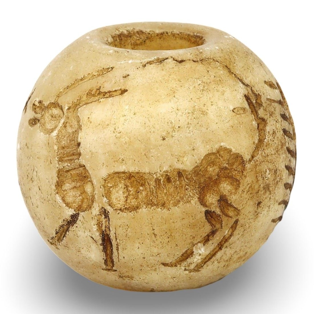 Ancient Persian Spherical Seal with Ibex as Motif, Achaemenid period (circa 500 BC): No reserve is set for any lot; the starting price is the basic price of the lot without reserve. We are delighted to present an extraordinary collection of jewelry and artifacts spanning various histo