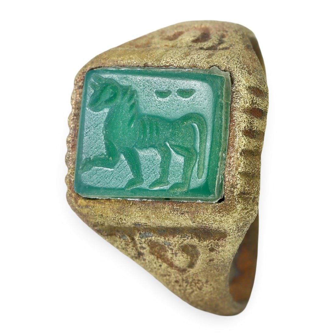 Ancient Greco-Roman Intaglio Ring with Horse Motif, 1st-4th Century (1 of 4)