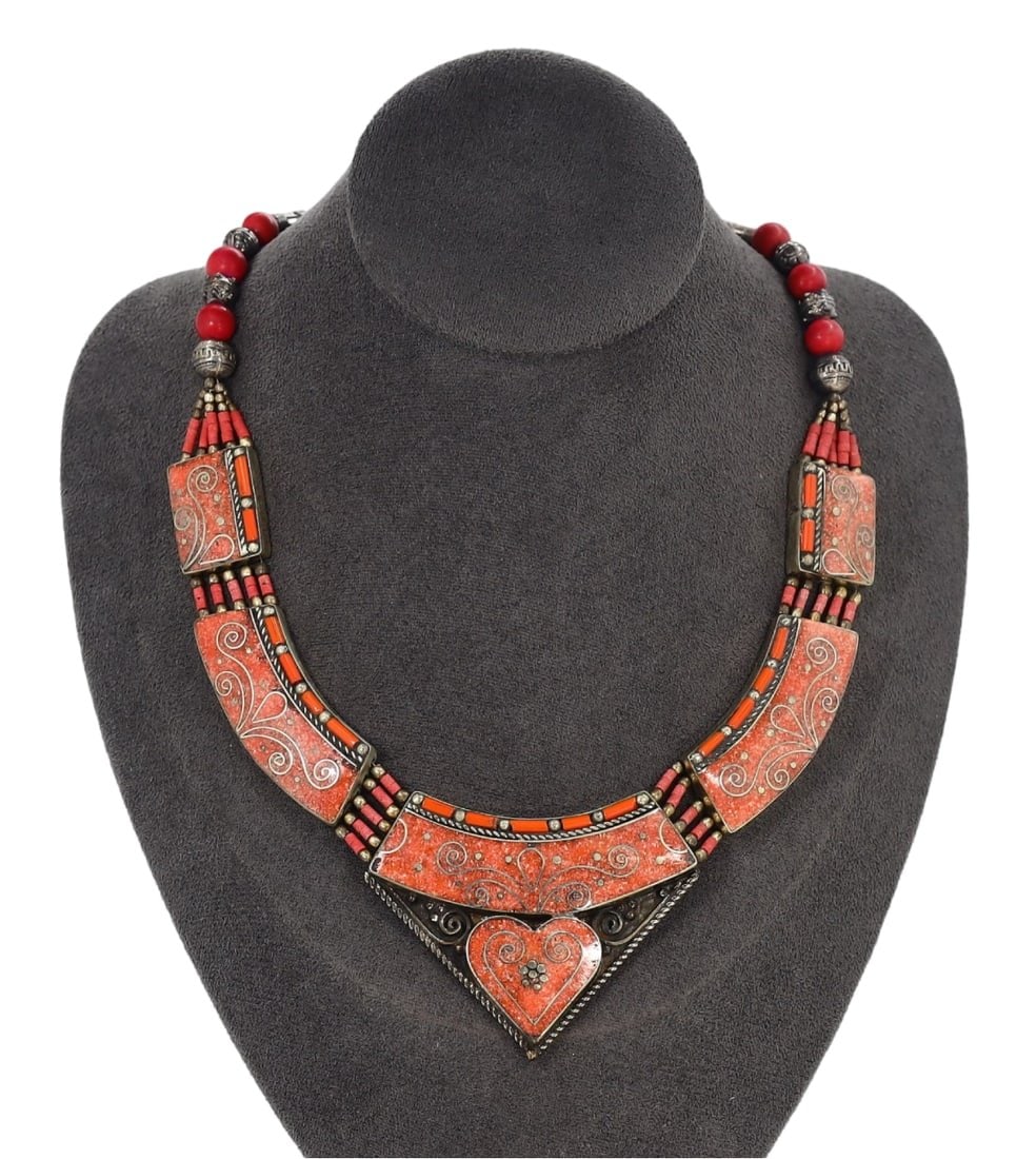 Post Medieval Traditional Himalayan Tibetan Ethnic Tribal Silver Necklace (1 of 1)