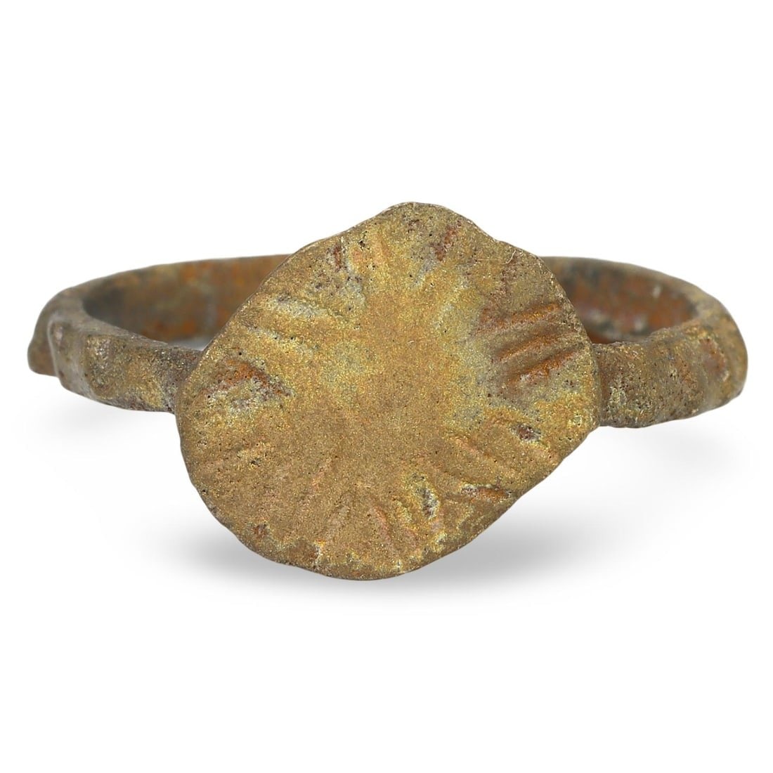 Ancient Medieval Viking Bronze Signet Ring, 9th-11th Century (1 of 2)