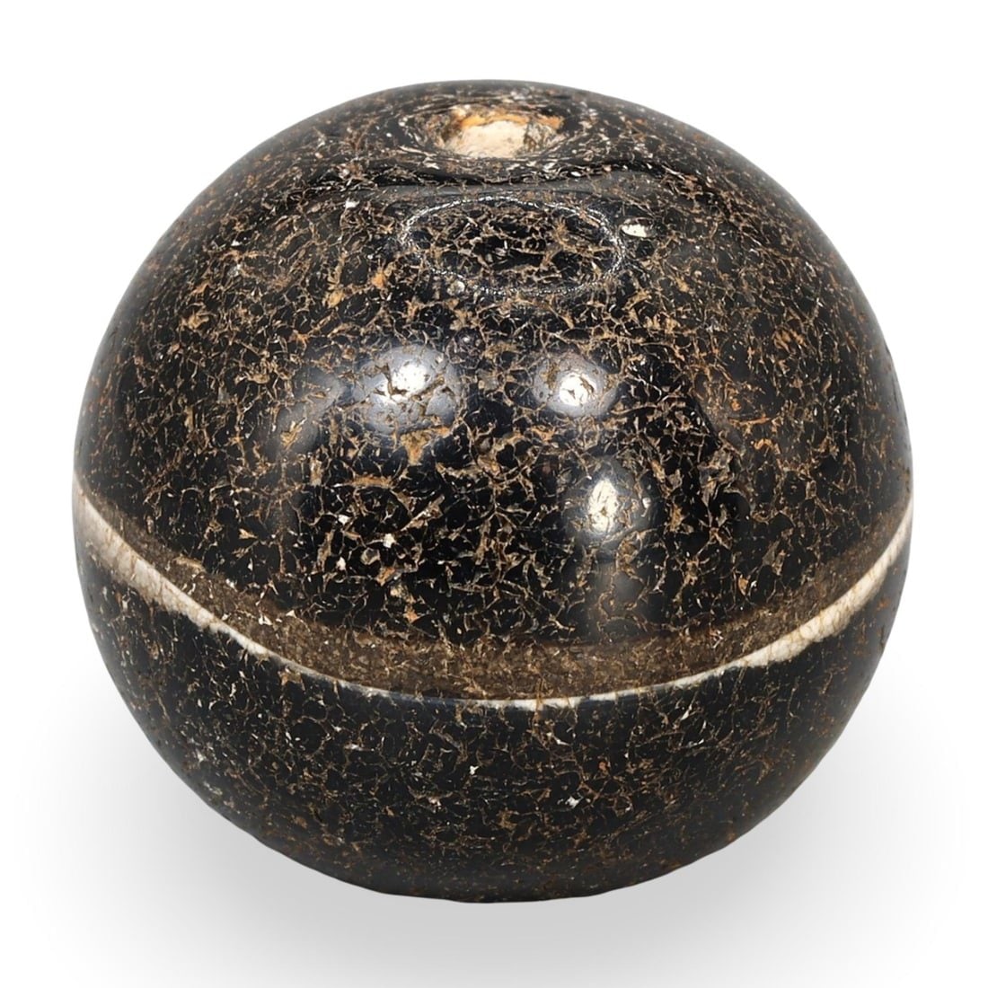 Ancient Medieval Sino-Tibetan Single Stripe Guru dZi Agate Bead, 8th-12th Century (1 of 2)