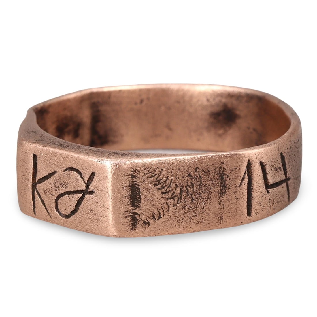 Year 1914 or 1419? Ancient Medieval Viking / Celtic / Anglo-Saxon Copper Ring (1 of 3)