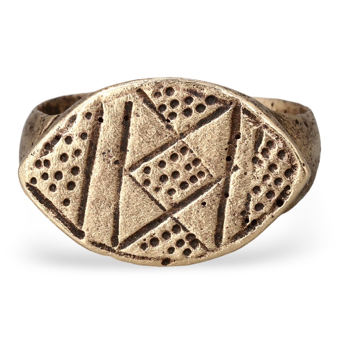 Authentic Ancient Medieval Viking / Celtic / Anglo-Saxon Bronze Signet Ring, 11th-13th Century (1 of 3)