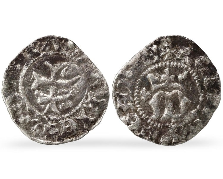 Medieval Hungary Silver Denar Coin of Mary, 1382-1385 / 1386-1395 CE (1 of 3)