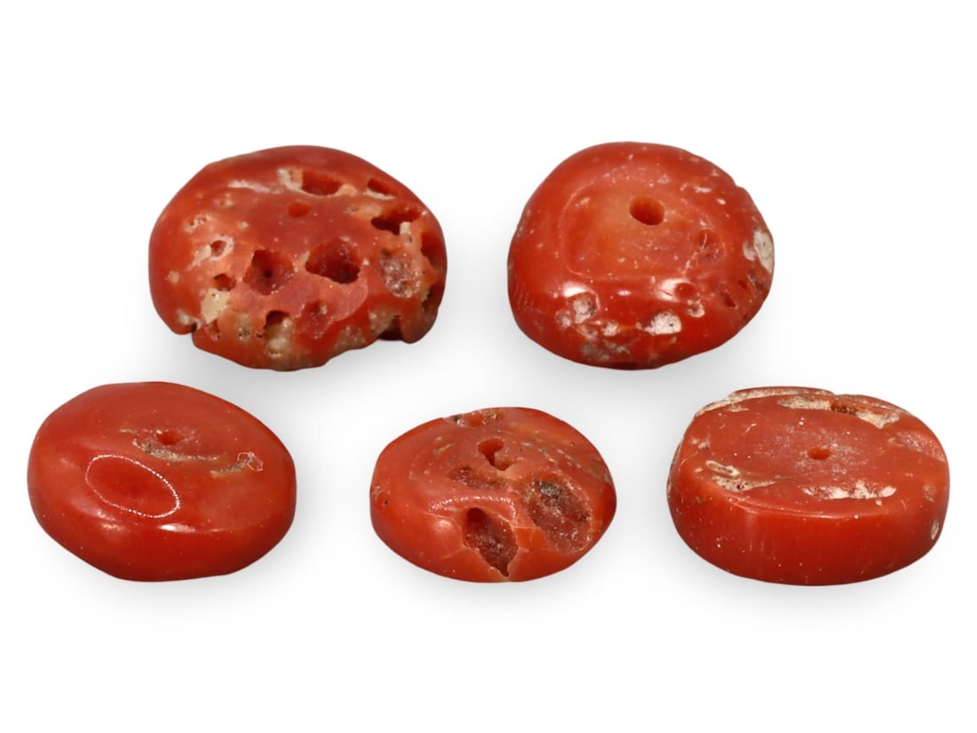 Post Medieval Sino-Tibetan Red Coral Beads, 16th-19th Century (1 of 1)