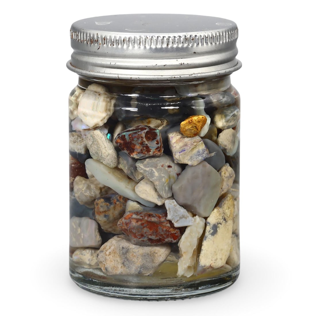 Australian Lightning Ridge Black Opal Rough Jar (1 of 2)