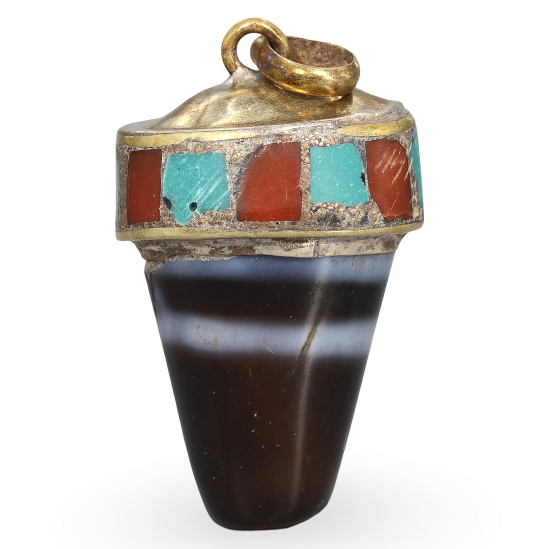 Post Medieval Sino-Tibetan Agate Dzi Bead Pendant, 16th-19th Century (1 of 2)