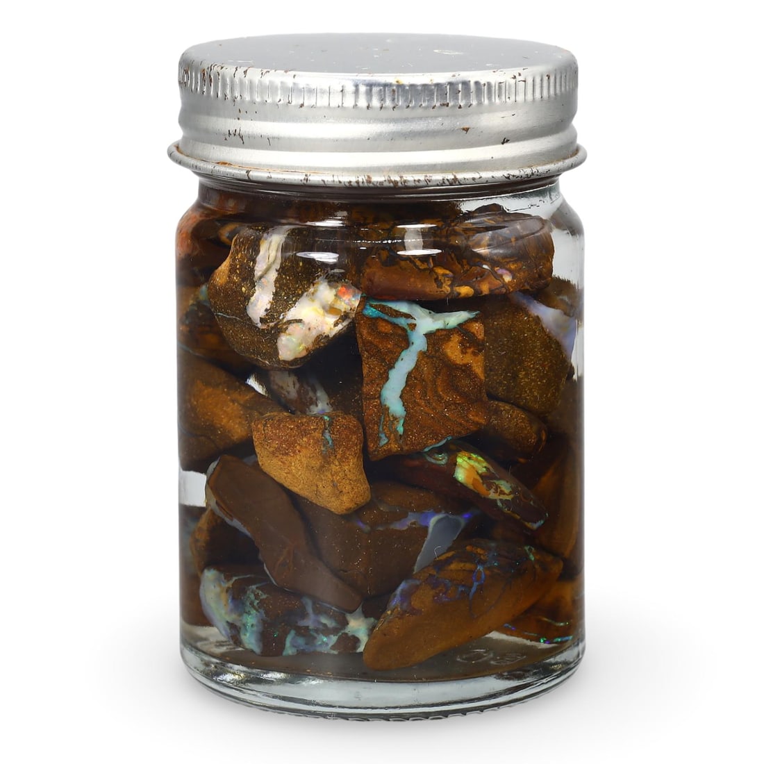 Australian Lightning Queensland Boulder Opal Rough Jar (1 of 2)