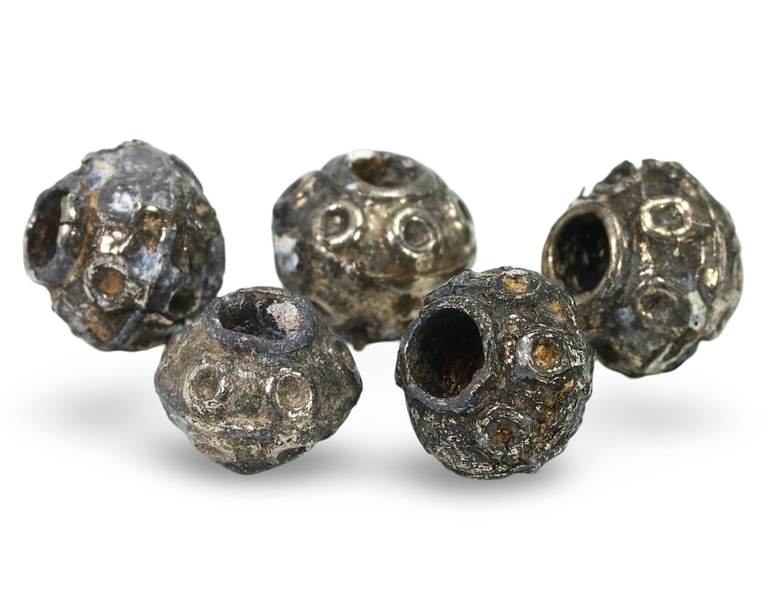 Ancient Medieval Viking / Celtic Silver Pendant Bead Ornaments, 9th-11th Century (1 of 1)