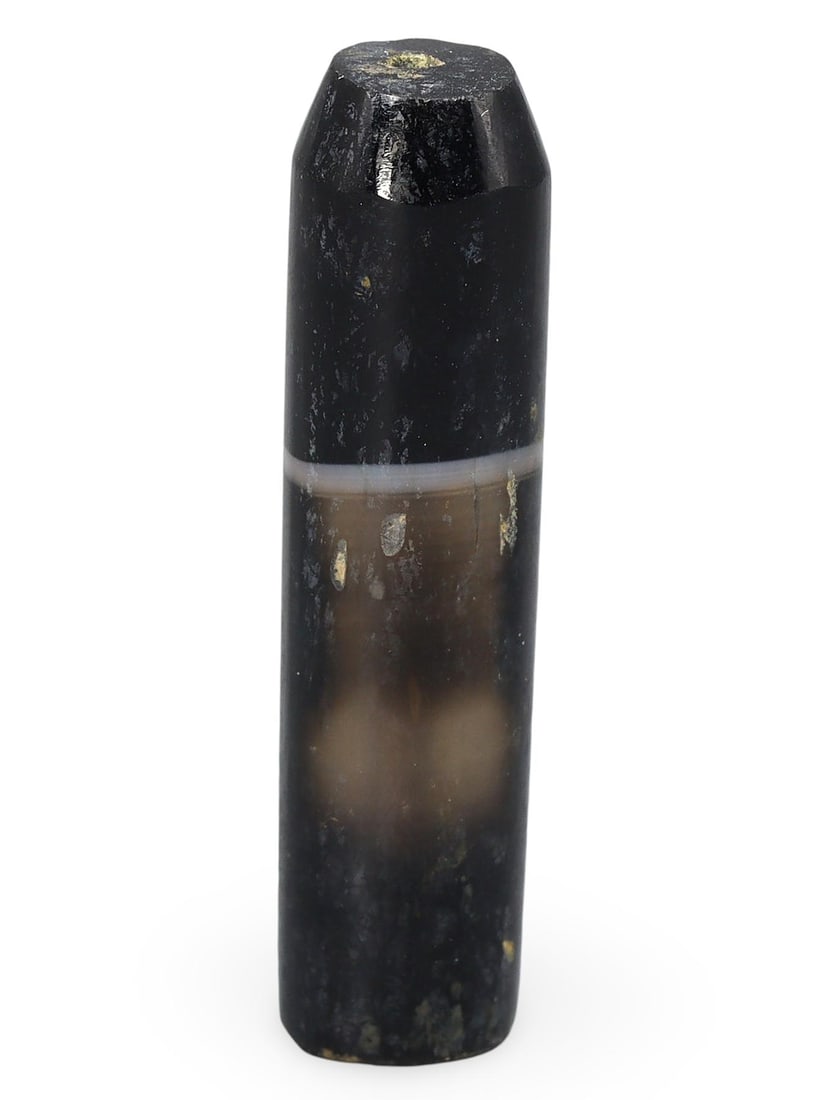 Post Medieval German Idar-Oberstein Carved Cylindrical Agate Bead, 18th-19th Century (1 of 2)