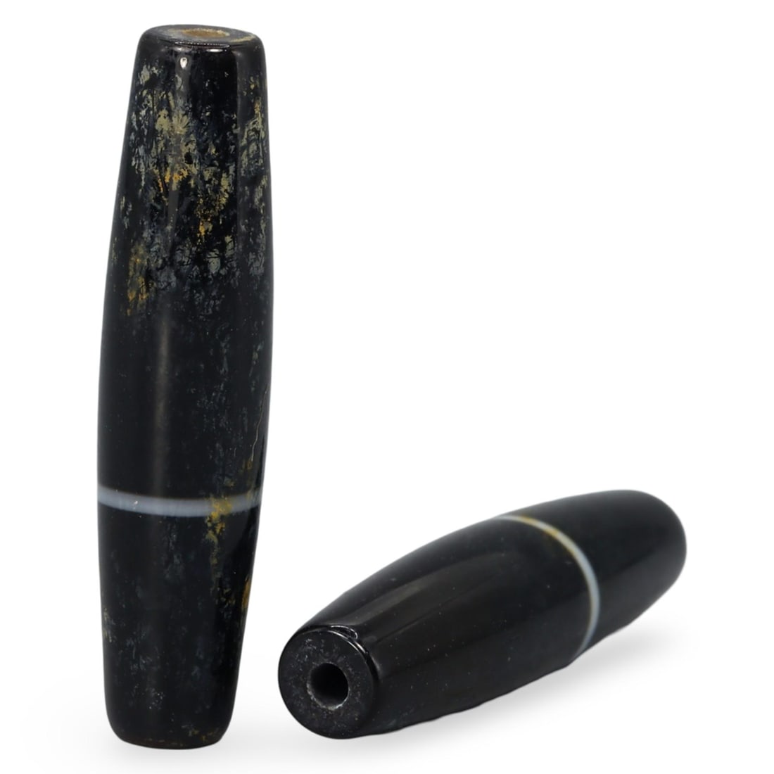 Post Medieval Sino-Tibetan Single Stripe Chung Dzi Beads, 20th Century (1 of 1)