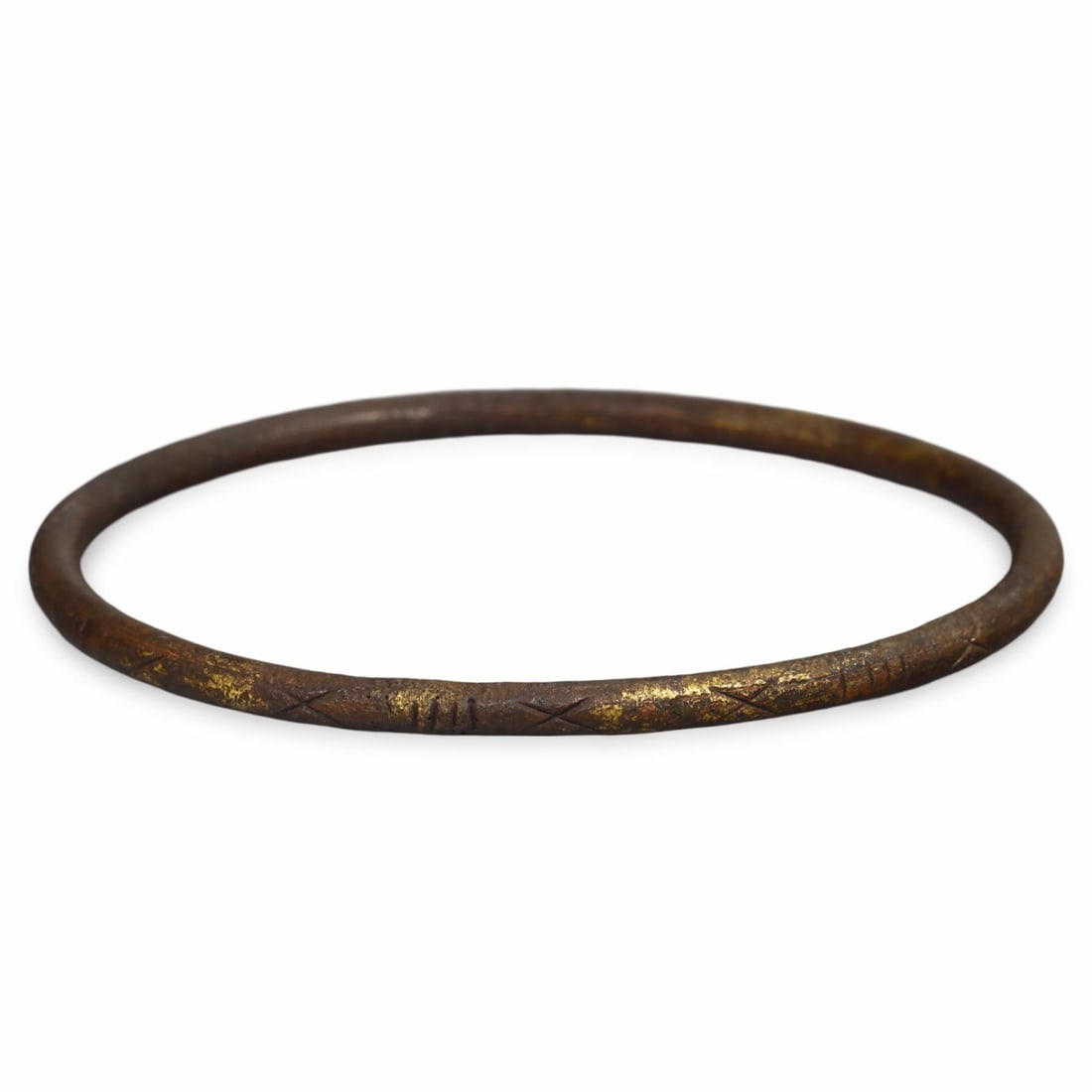 Authentic Ancient Medieval Viking / Celtic / Livonian Bronze Bracelet, 11th-13th Century: This Authentic Ancient Medieval bracelet, dating from the 11th-13th century, is a remarkable artifact from the Viking, Celtic, or Livonian cultures. Crafted from bronze, the bracelet features intricat