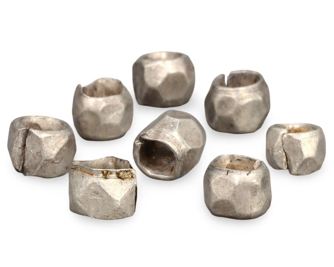 Lot of 8 Medieval Viking Period Ancient Silver Jewelry Beads, 10th-13th Century (1 of 1)