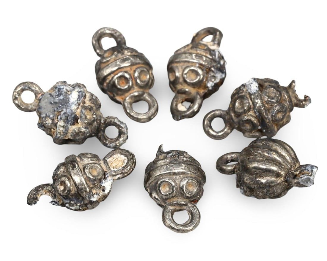 Ancient Medieval Viking / Celtic Silver Pendant Bead Ornaments, 9th-11th Century (1 of 1)