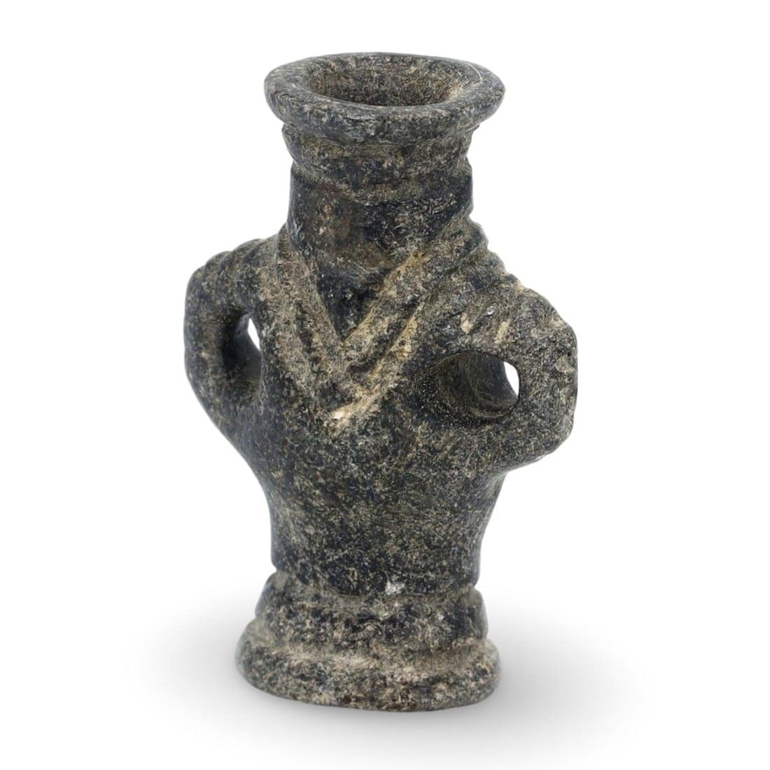 Ancient Egyptian Steatite Dual Handle Vase Shaped Stone Weight (1 of 1)