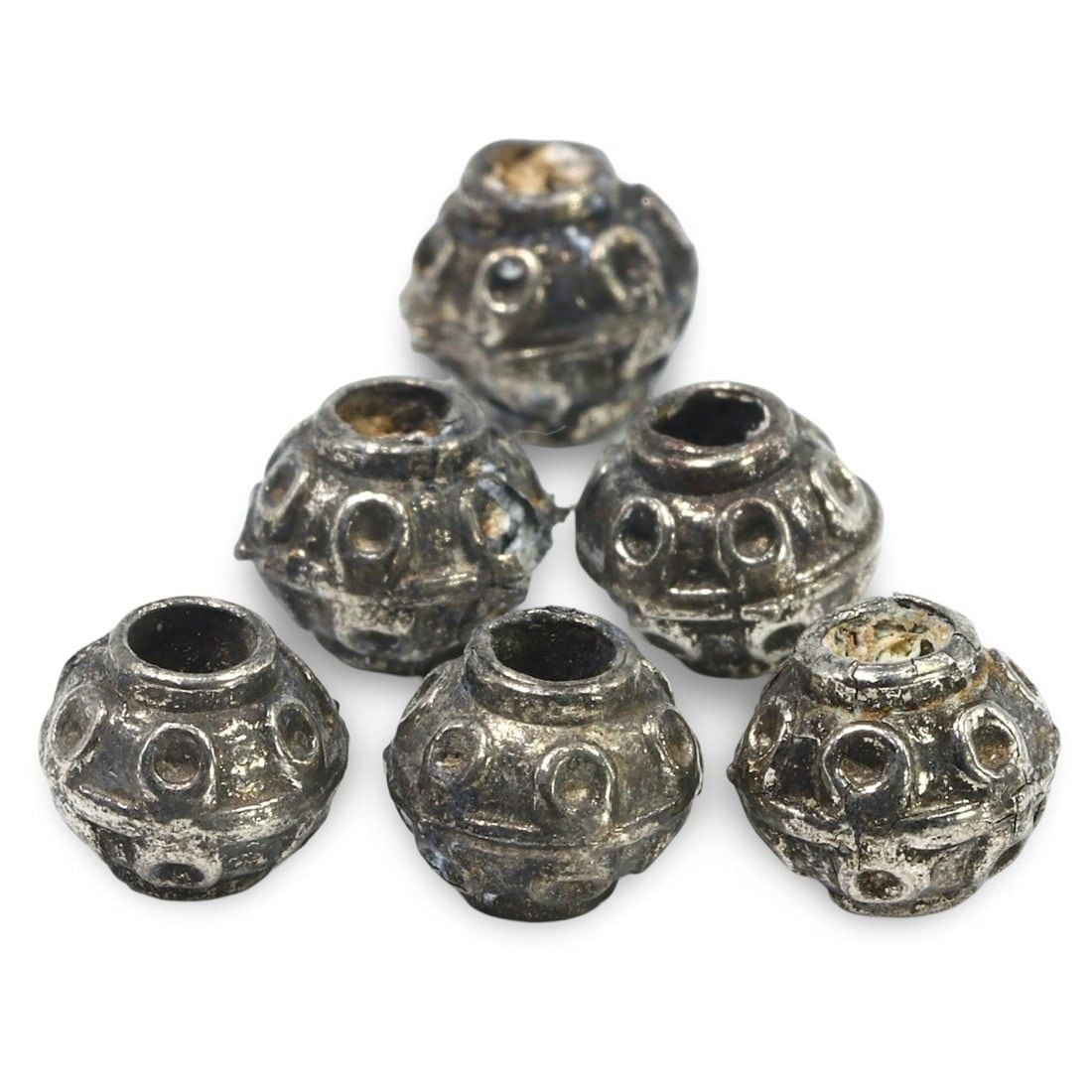 Ancient Medieval Viking / Celtic Silver Pendant Bead Ornaments, 9th-11th Century (1 of 1)