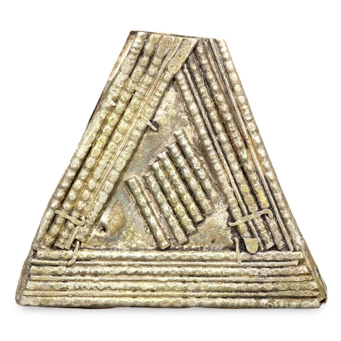 Ancient Medieval Viking / Celtic Triangular Silver Pendant Ornament, 9th-11th Century (1 of 2)