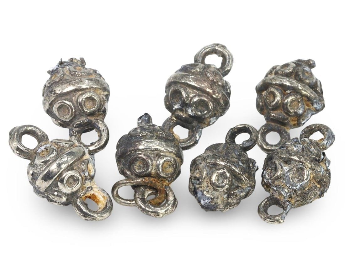 Ancient Medieval Viking / Celtic Silver Pendant Bead Ornaments, 9th-11th Century (1 of 1)