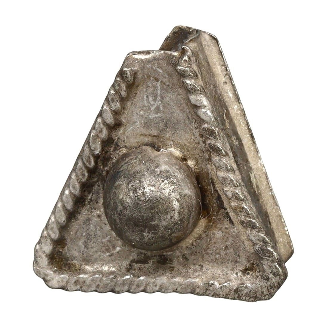 Ancient Medieval Viking / Celtic Silver Pendant Ornament, 9th-11th Century: This silver pendant ornament from the Ancient Medieval period, dating back to the 9th-11th century, is a remarkable example of Viking and Celtic craftsmanship. Such pendants were often used as amulets