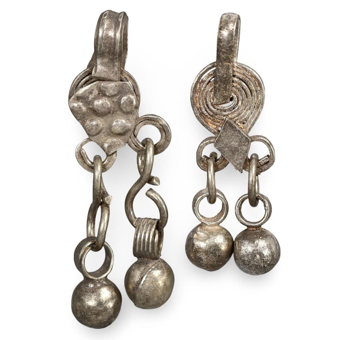 Lot of 2 Ancient Medieval Viking / Celtic Silver Pendant Ornament, 9th-11th Century (1 of 2)