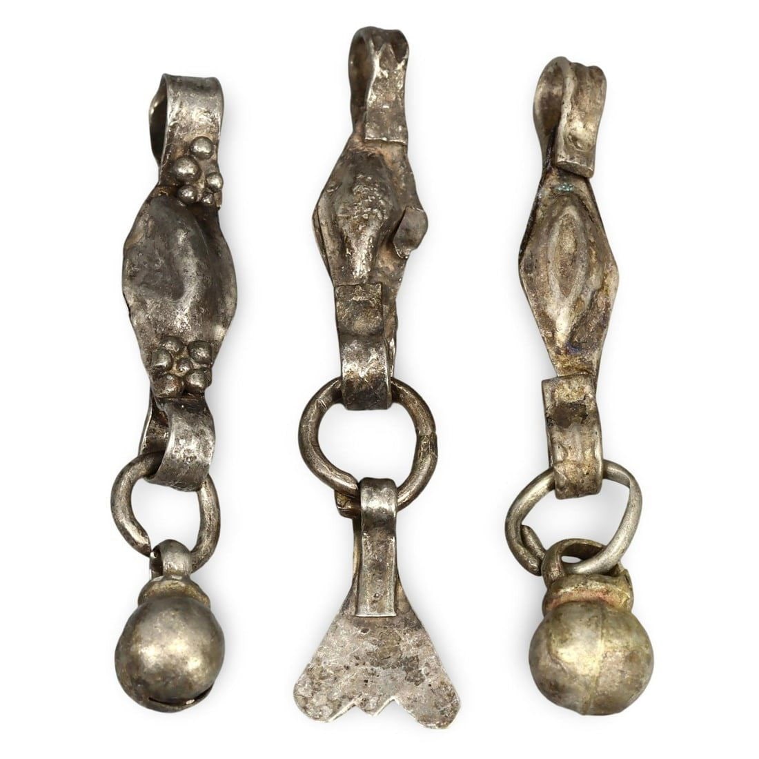 Lot of 3 Ancient Medieval Viking / Celtic Silver Pendant Ornament, 9th-11th Century (1 of 1)