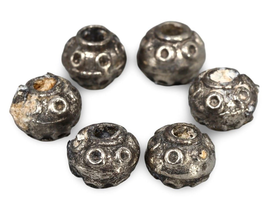Ancient Medieval Viking / Celtic Silver Pendant Bead Ornaments, 9th-11th Century (1 of 1)