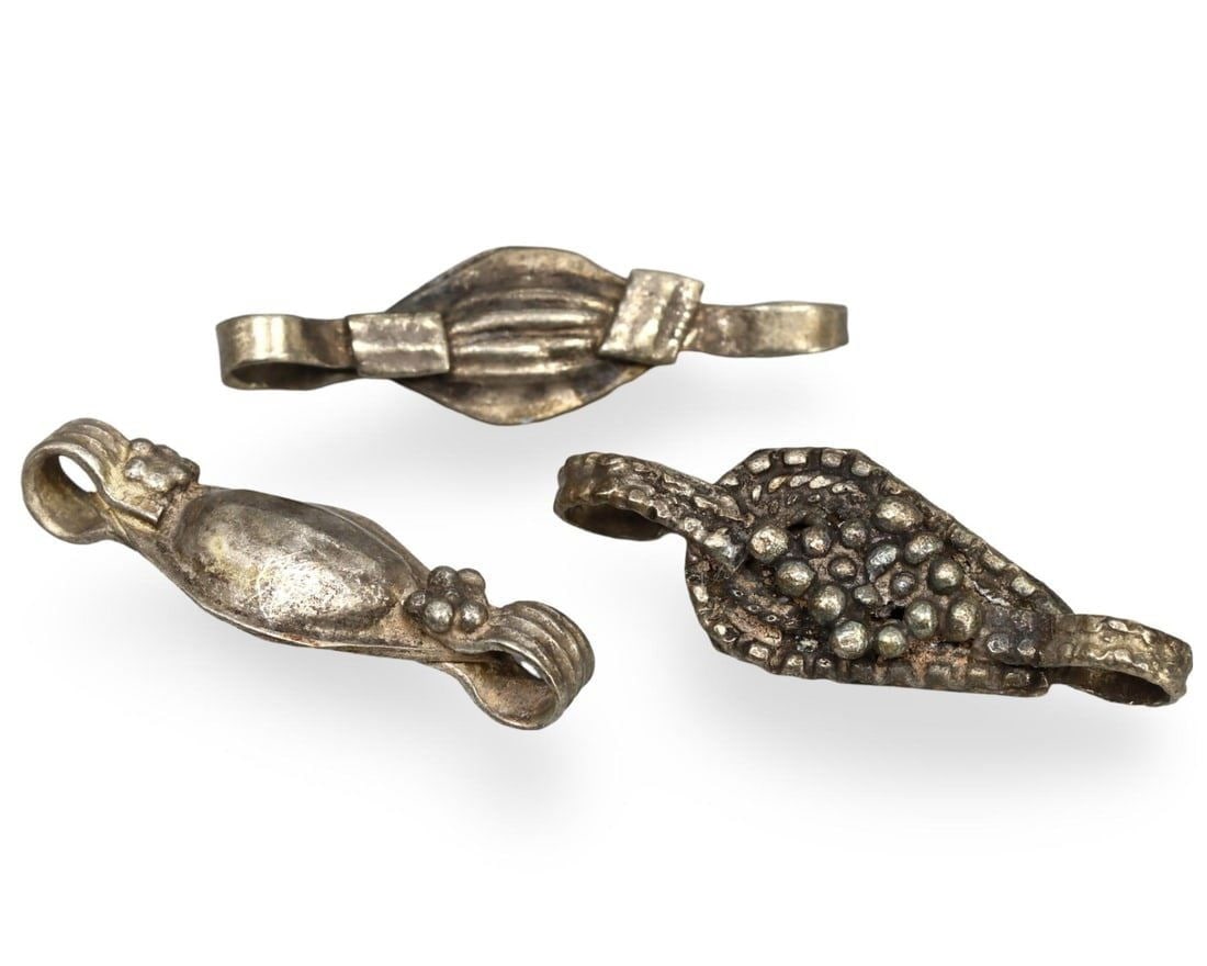 Lot of 3 Ancient Medieval Viking / Celtic Silver Pendant Ornament, 9th-11th Century (1 of 1)