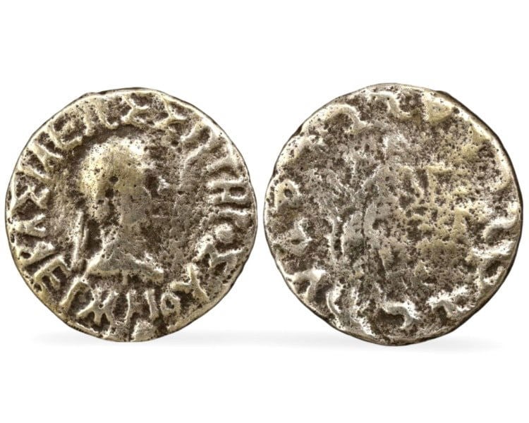 Ancient Indo-Greek Apollodotus II Silver Drachm, 80-65 BCE (1 of 3)