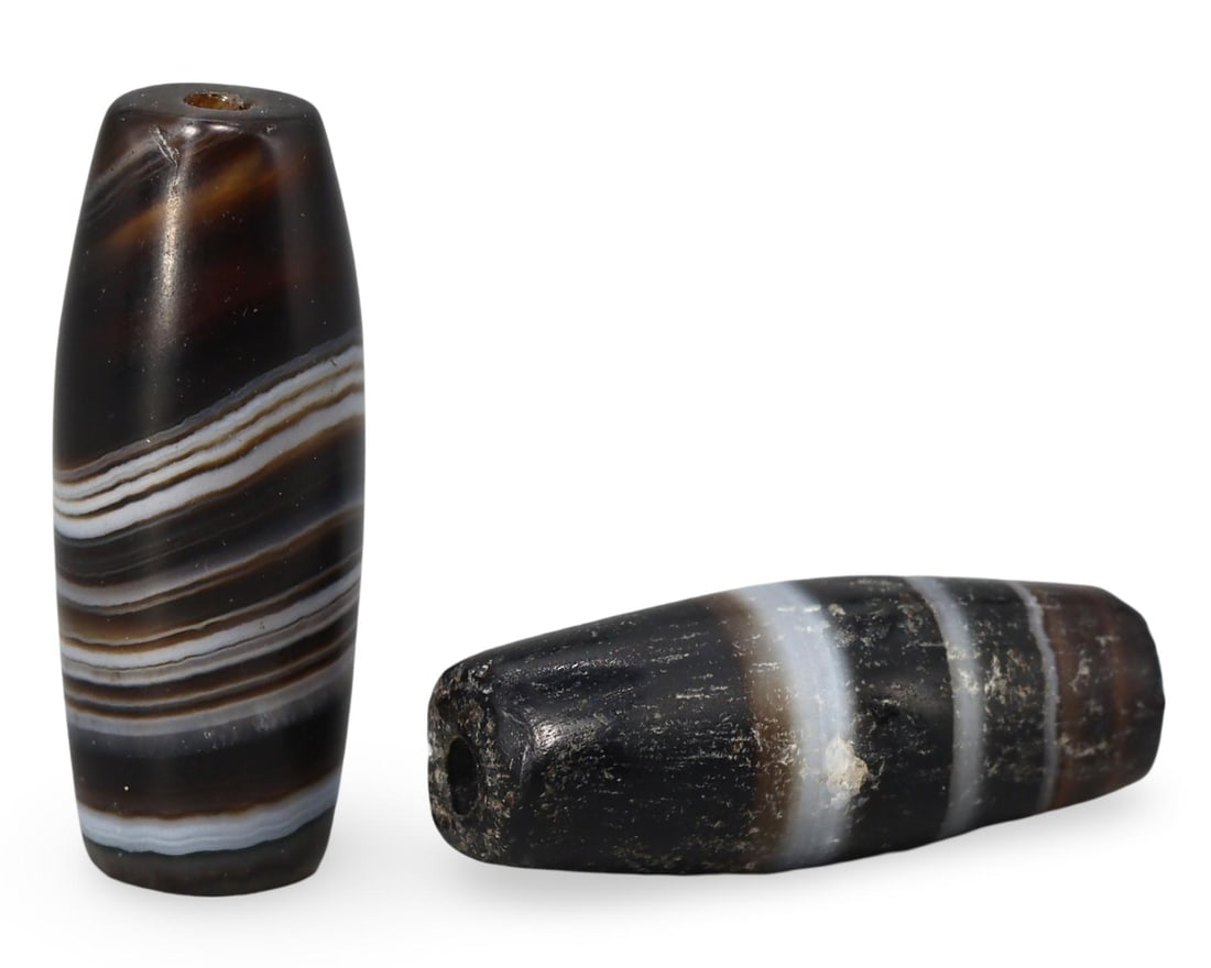 Ancient Early Medieval Silk Road Banded Agate Beads, 5th-10th Century (1 of 1)