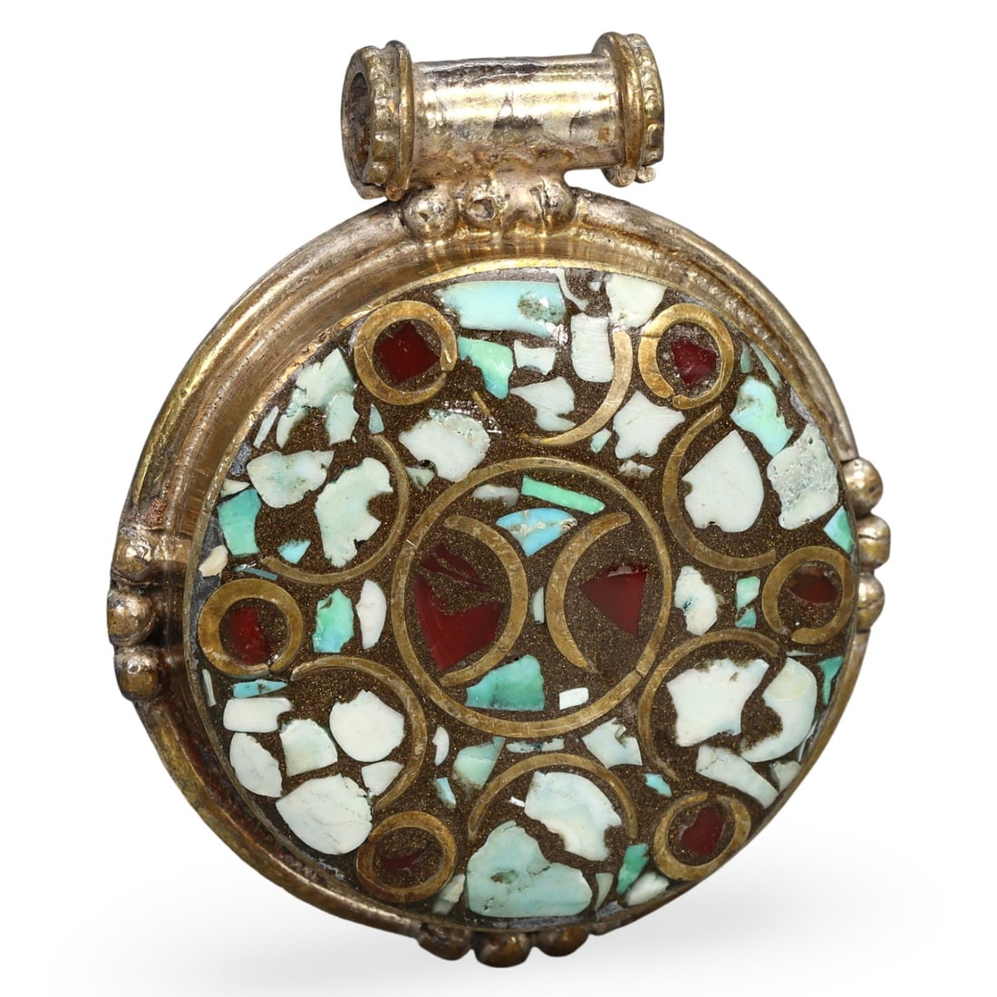 Post-Medieval Silver-Gilded Amulet Pendant, Central Asia, Tajikistan, 1880-1920 (1 of 2)