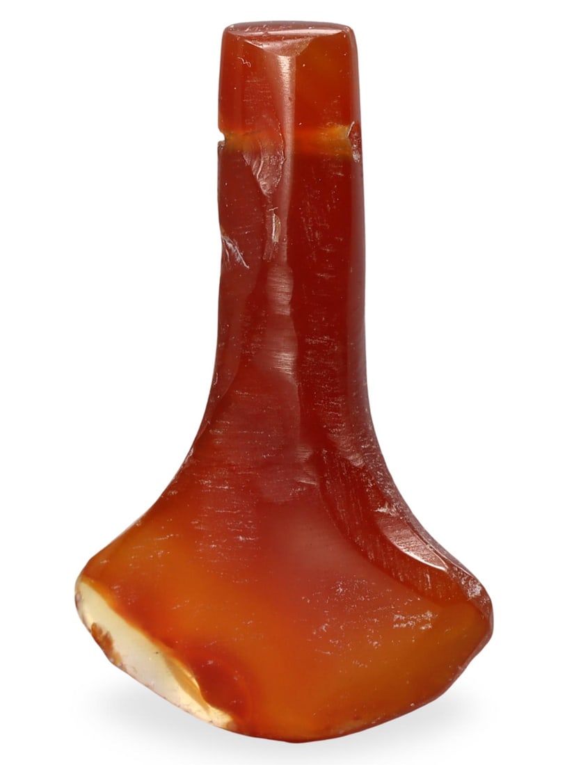 Ancient Medieval Pyu Pagan Agate Axe Amulet Bead, 9th-13th Century (1 of 2)