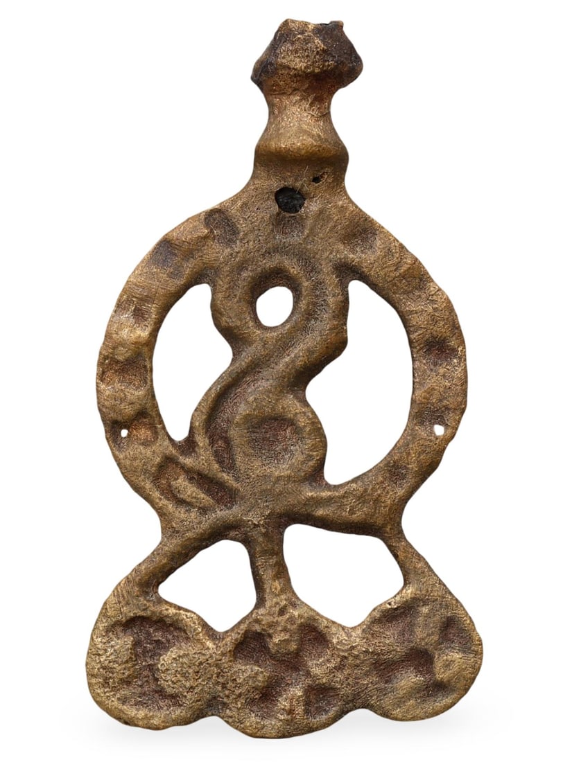 Ancient Middle Medieval Eurasia Steppe Bronze Finial, 11th-13th Century: This Ancient Middle Medieval Eurasia Steppe Bronze Finial from the 11th-13th Century is a fascinating artifact that exemplifies the artistry and cultural significance of the Eurasian Steppe. Crafted f